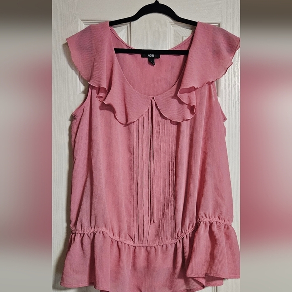 AGB Tops - AGB Pink Ruffle Top Size XL